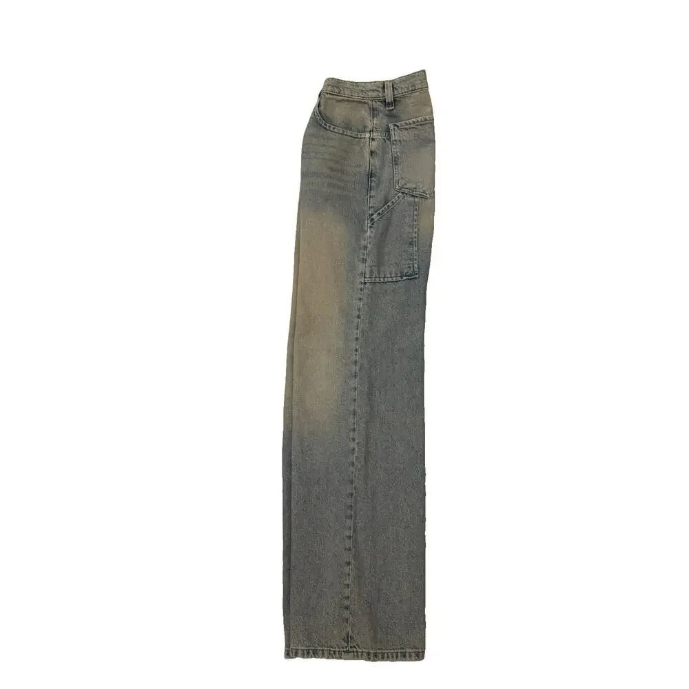 Free People We The Free Tinsley Baggy Jeans High Rise Wide Straight Leg Size 28